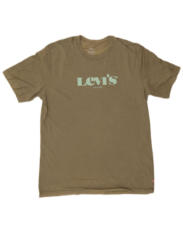 Tricou cu grafic relaxat pentru bărbați Levi's Top XS Kaki Bumbac