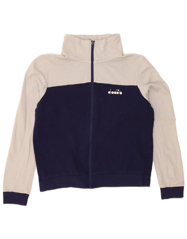 Jachetă de trening Diadora pentru femei UK 18 XL, albastru bleumarin, bumbac color bloc