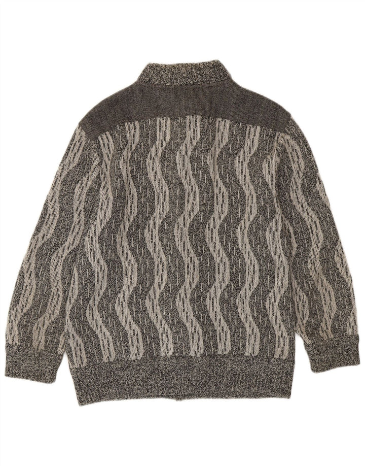 Pulover cardigan pentru bărbați De Pletrl IT 50 Lână Chevron Gri Mediu