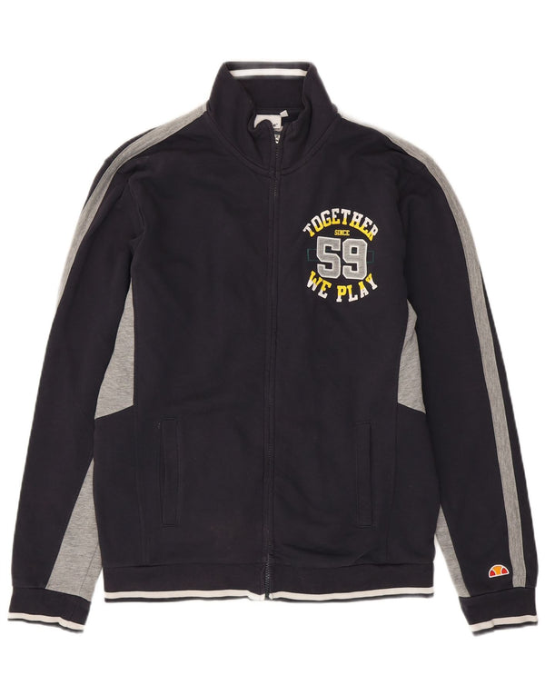 Jachetă de top pentru trening cu grafică pentru bărbați Ellesse XL, bumbac colorblock, albastru bleumarin