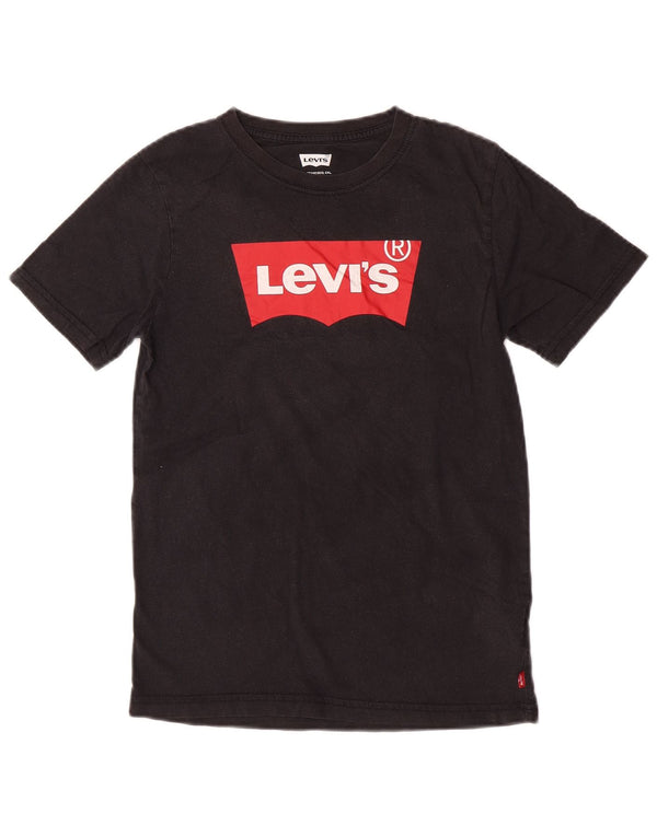 Tricou grafic Levi's pentru baieti Top 13-14 ani bumbac negru