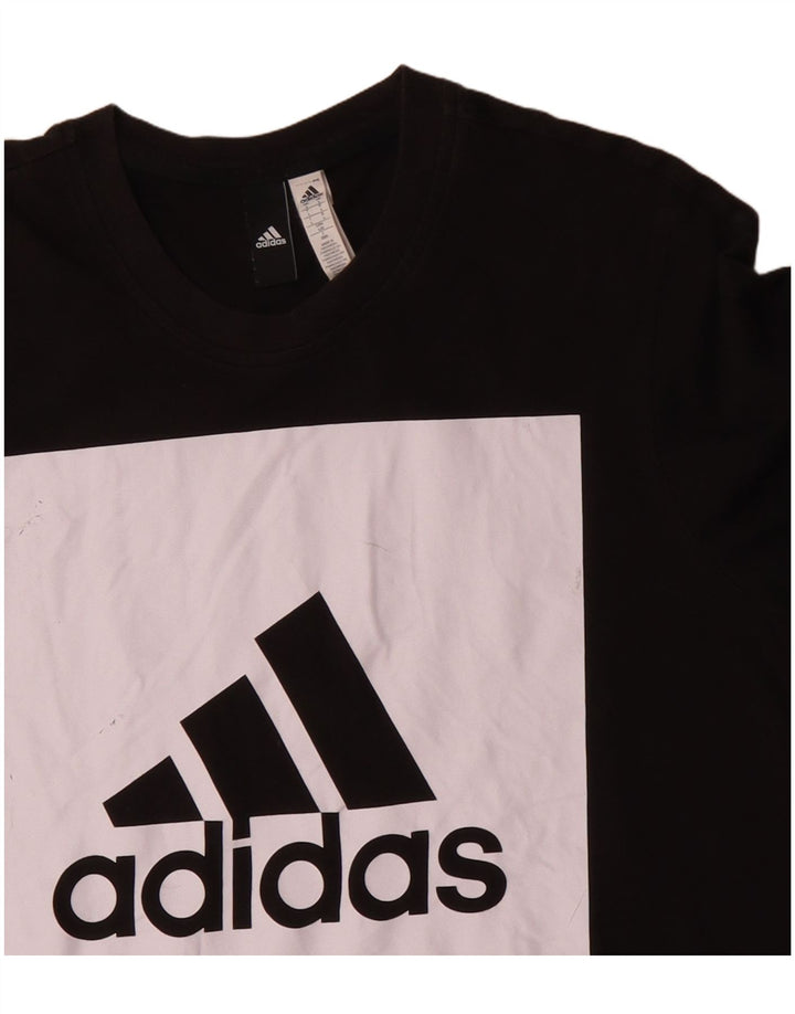 Tricou grafic ADIDAS pentru bărbați Top mare, negru, color block, bumbac