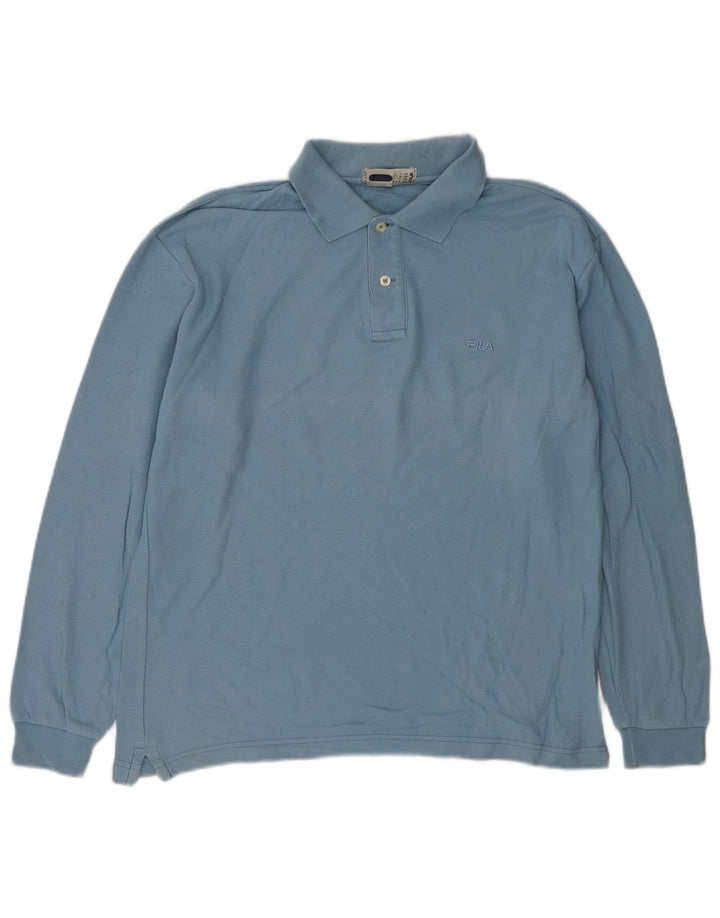 Tricou polo Fila Bărbați cu mânecă lungă IT 48 Bumbac albastru mediu