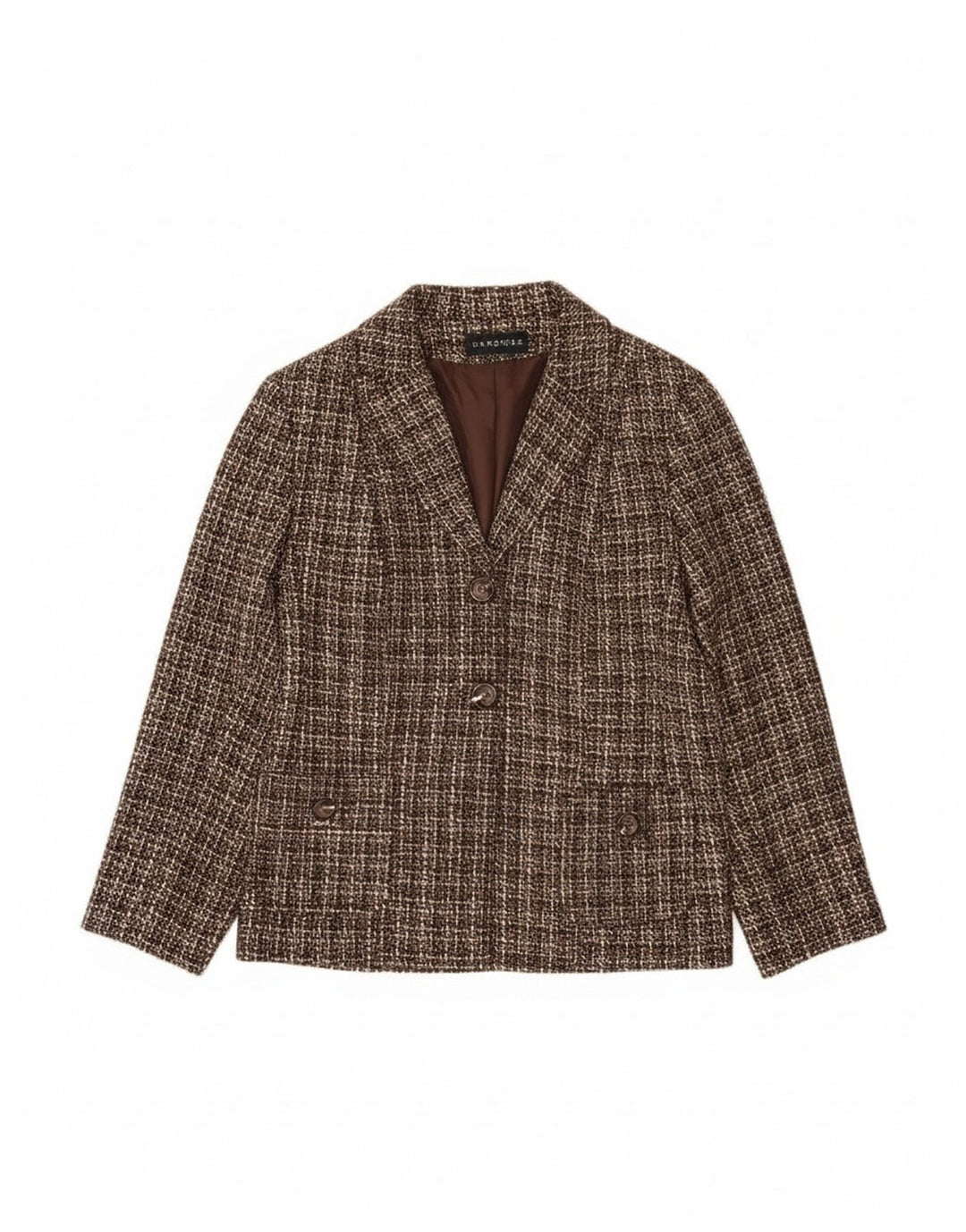 Jachetă Blazer pentru femei din garderobă cu 2 nasturi UK 18 XL, maro, acrilic