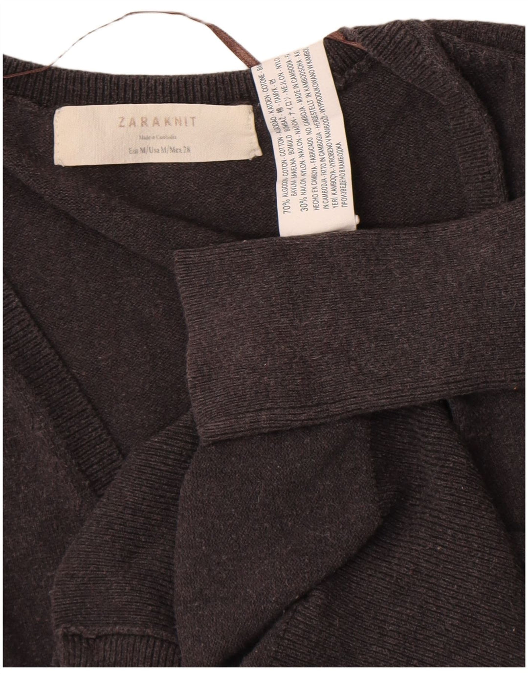 Pulover cardigan pentru femei Zara UK 12, bumbac gri mediu