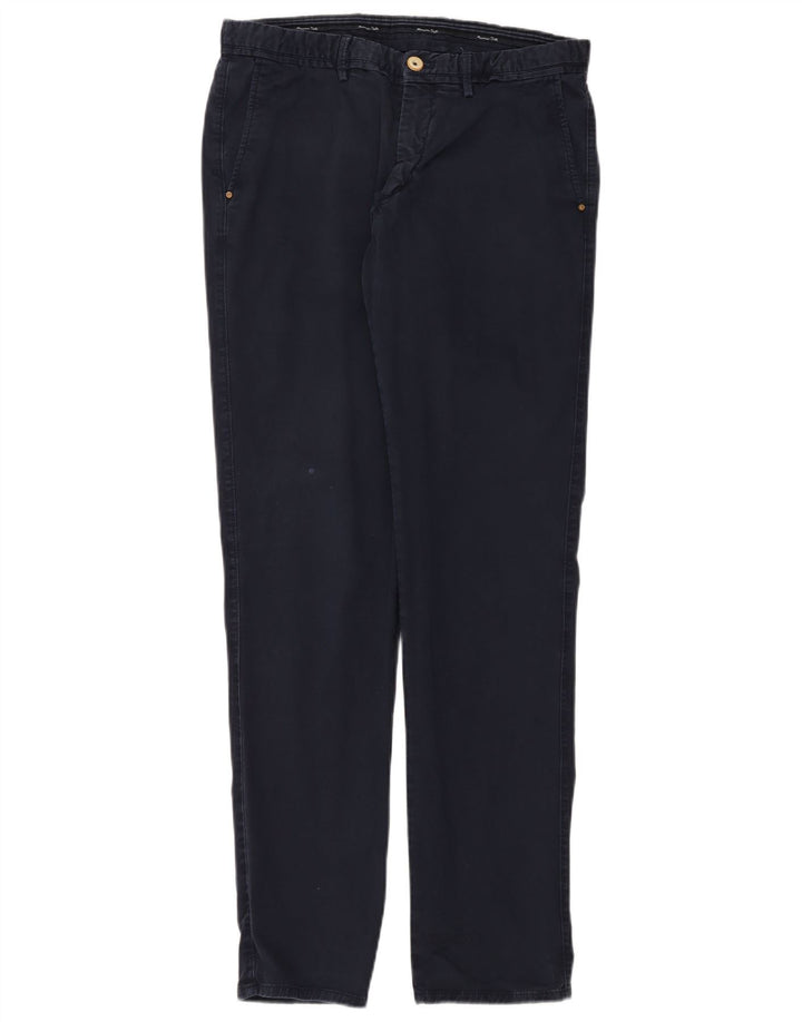 MASSIMO DUTTI Pantaloni Chino Slim Fit pentru bărbați EU 42 Large W32 L34 Bleumarin
