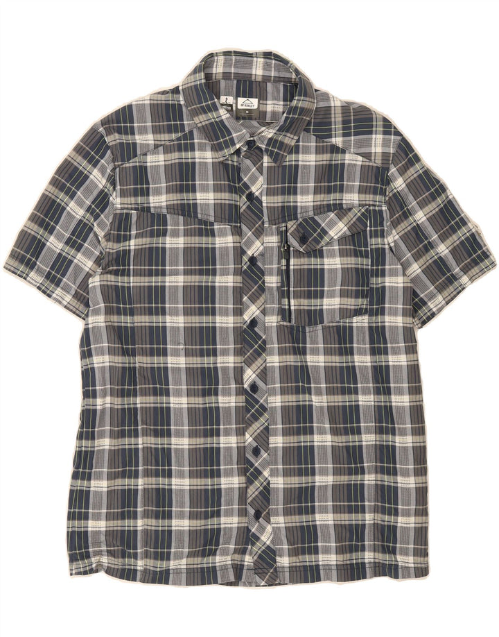 MC KINLEY Mens Short Sleeve Shirt Medium Blue Check Polyamide Vintage MC Kinley and Second-Hand MC Kinley from Messina Hembry 