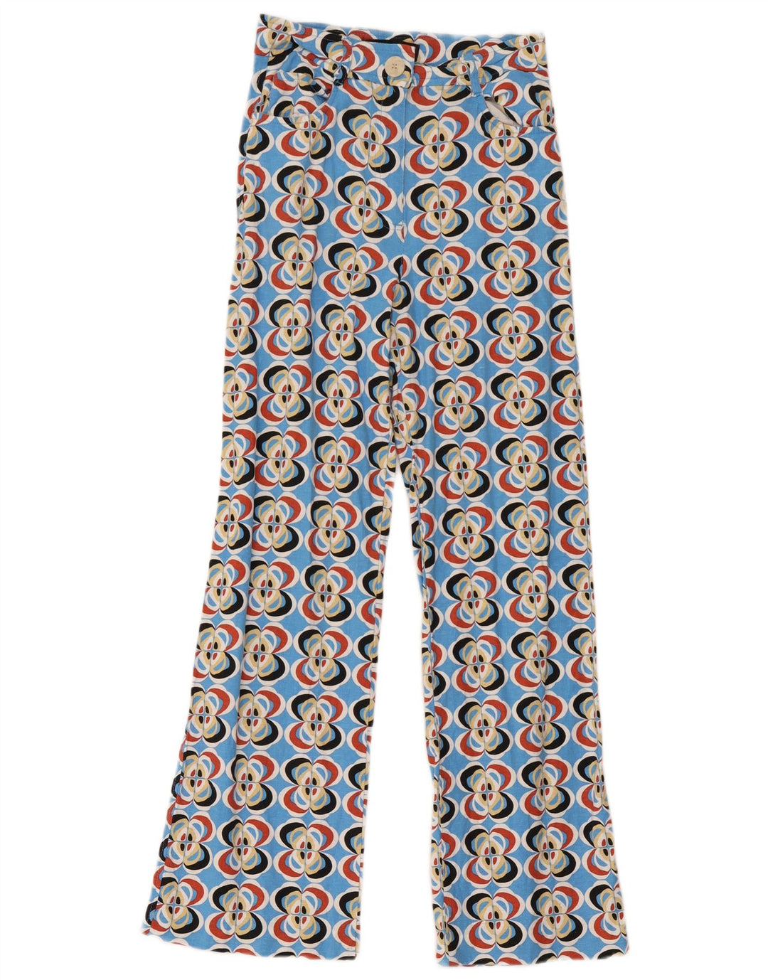 Pantaloni casual pentru femei Zara cu model abstract XS W24 L28 multicolori