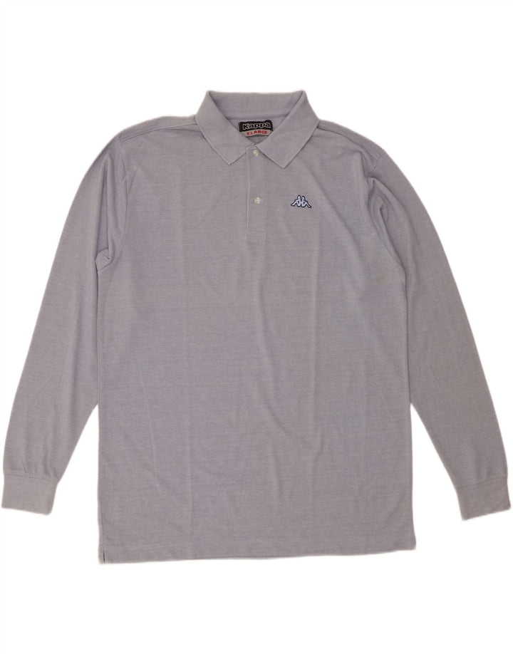 Cămașă polo cu mânecă lungă pentru bărbați Kappa XL Bumbac albastru