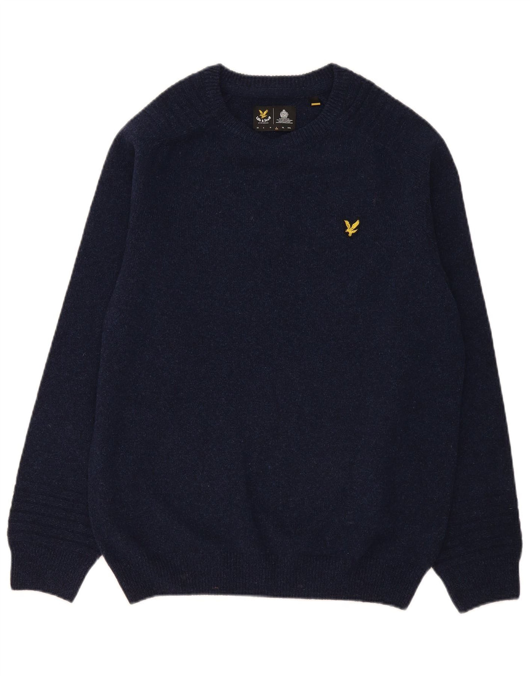 Pulover pentru bărbați Lyle & Scott, cu gât crew, lână mare, albastru