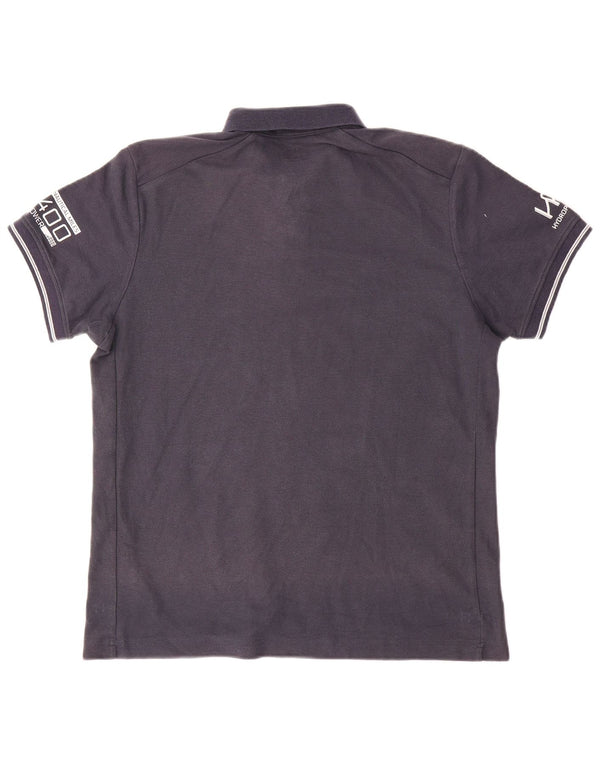 Helly Hansen Tricou polo cu grafică pentru bărbați, bumbac, albastru bleumarin mediu