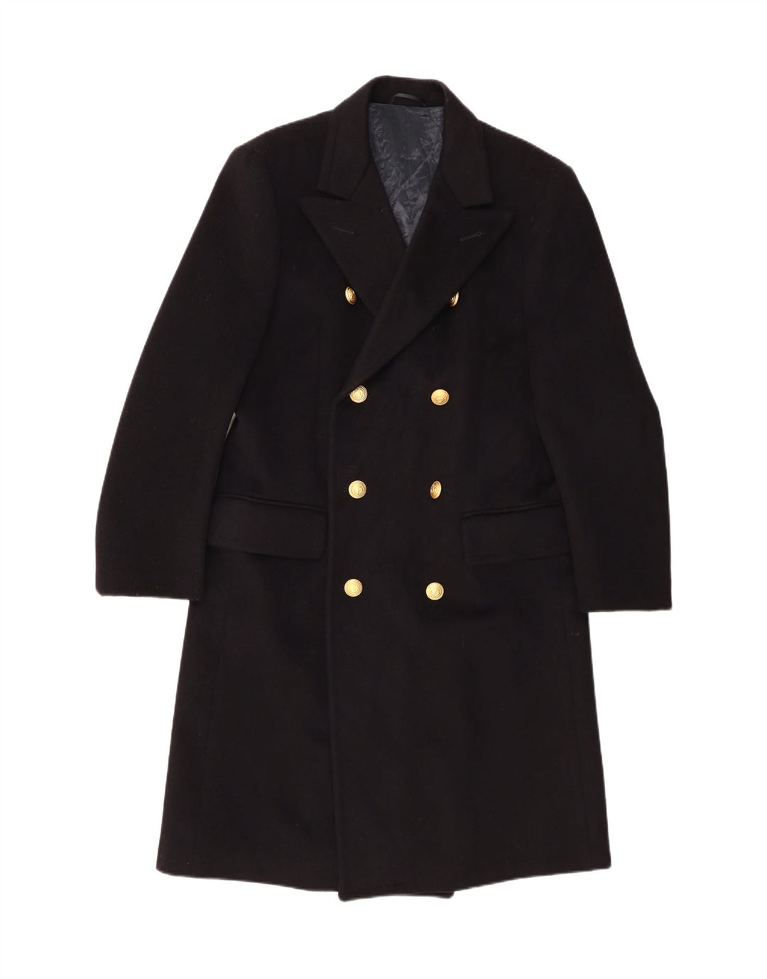 Palton de damă Vintage cu piept dublu IT 52 2XL Negru Clasic