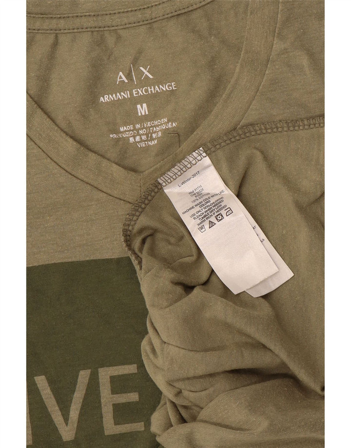 Tricou grafic Armani Exchange pentru bărbați Top Mediu Kaki Bumbac