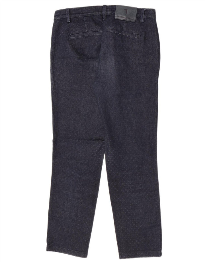 Blugi drepti pentru femei Trussardi W30 L27 bleumarin cu pete