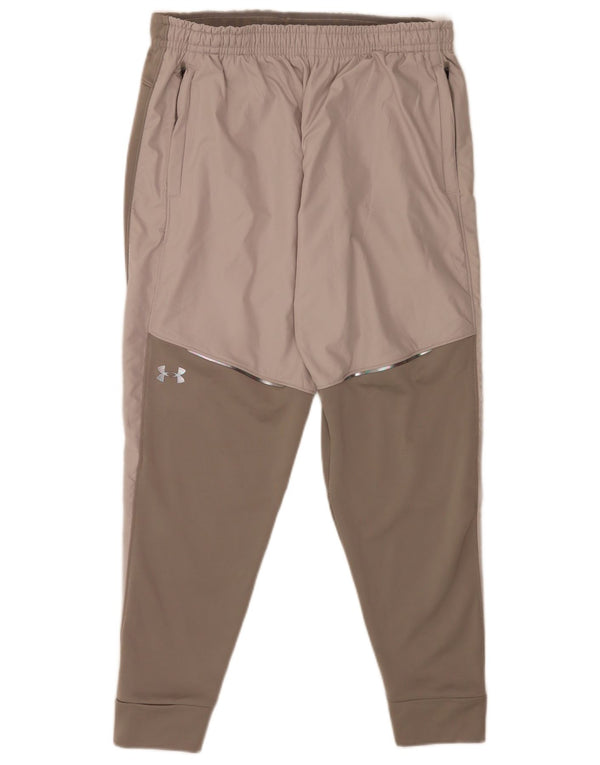 Pantaloni de trening grafic pentru bărbați Under Armour Pantaloni de jogging mari, gri, bloc de culoare