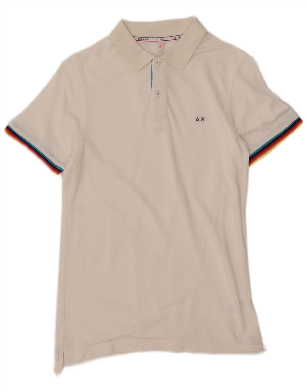 Sun68 Tricou Polo Băieți 11-12 Ani Tencel Alb