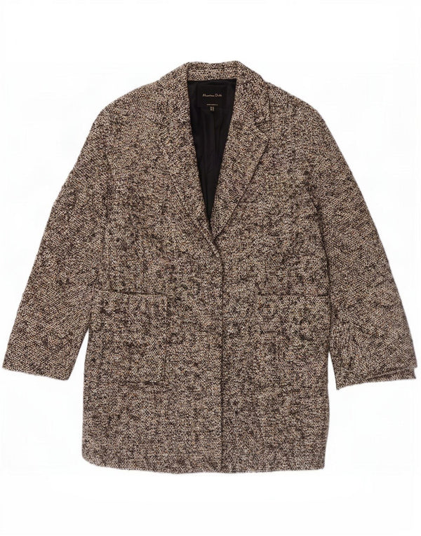 Pardesiu Massimo Dutti pentru femei, cu mâneci 3/4, EU 38, maro mic cu pete