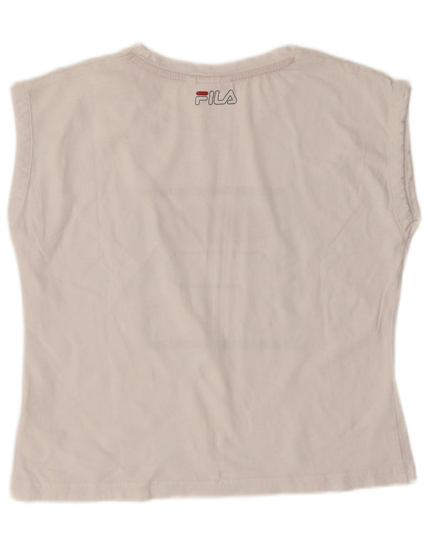 Tricou grafic Fila pentru femei Top UK 10 Small White