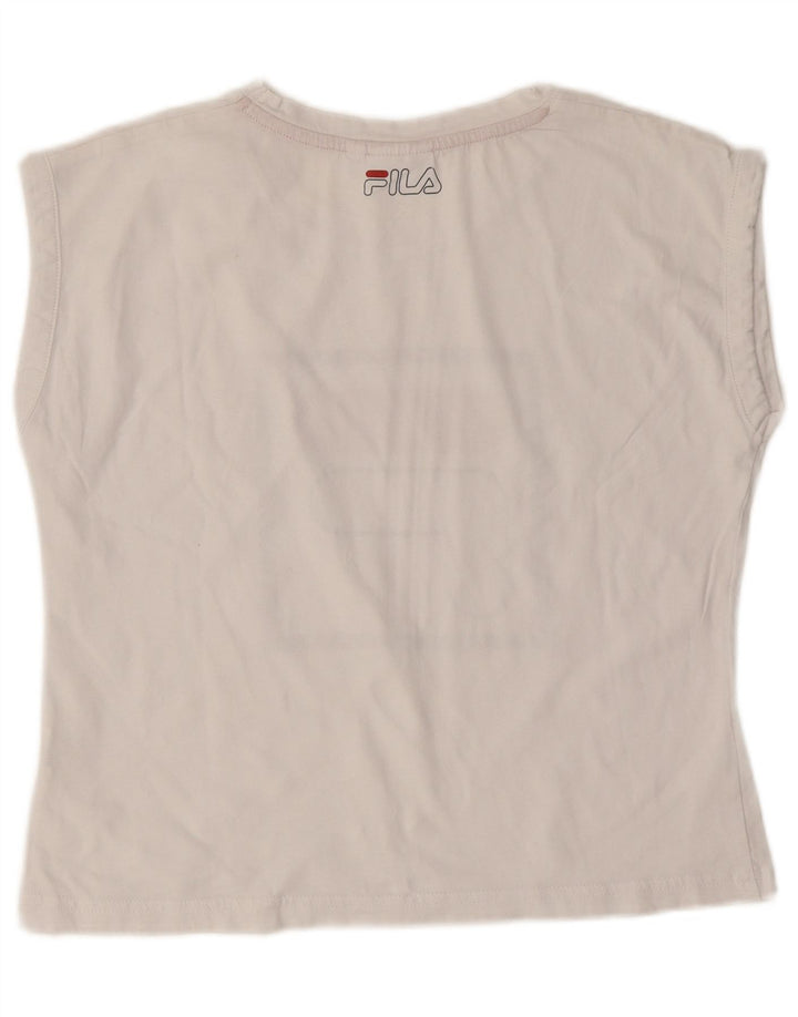 Tricou grafic Fila pentru femei Top UK 10 Small White