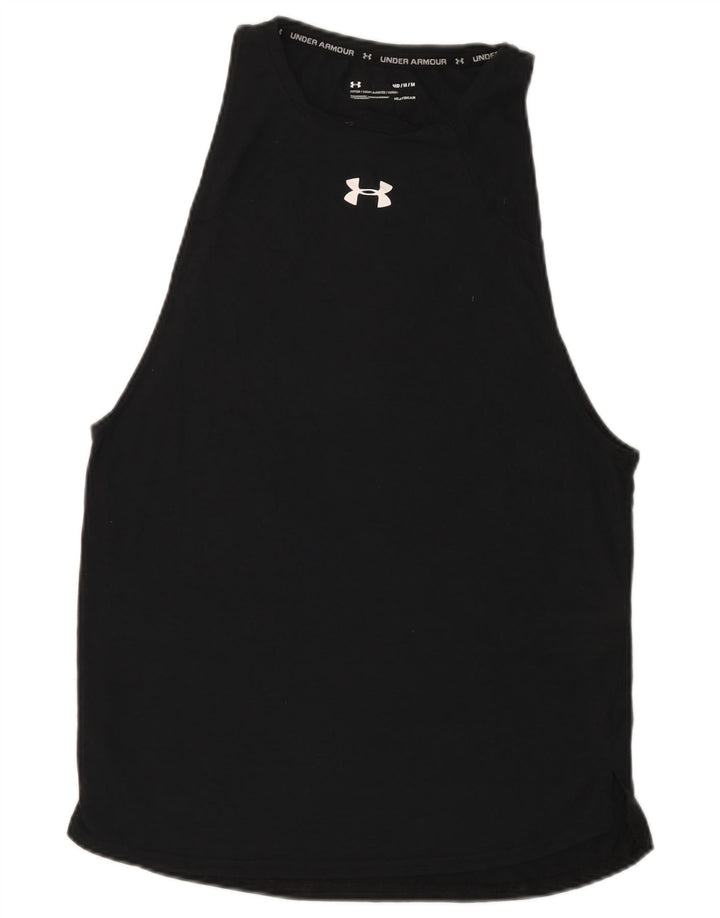 Top cu vestă grafică pentru bărbați Under Armour, poliester mediu negru