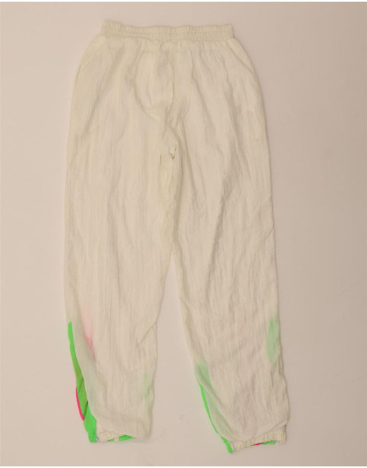 VINTAGE Mens Tracksuit Trousers Joggers Medium  White Colourblock Vintage Vintage and Second-Hand Vintage from Messina Hembry 