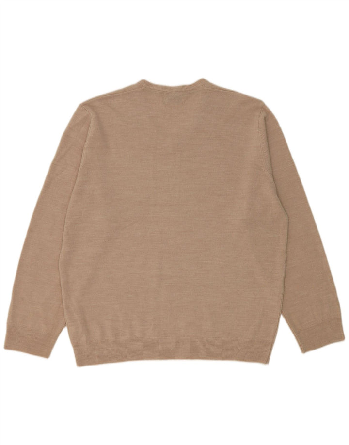 Pulover cu decolteu în V pentru bărbați Marks & Spencer, 2XL, bej, acrilic