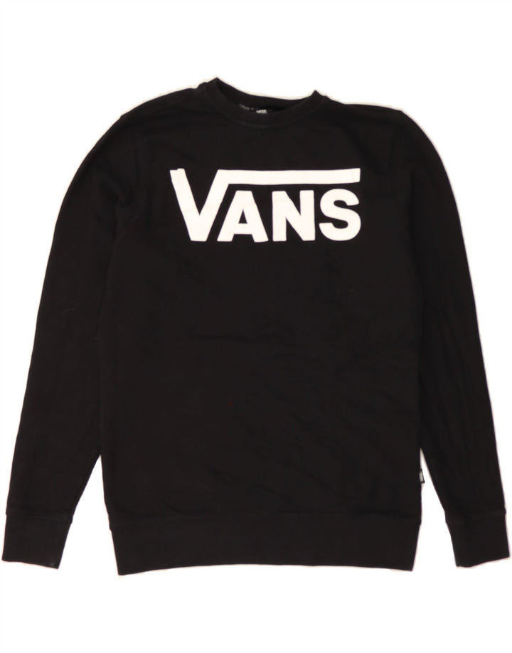 VANS Mens Graphic Sweatshirt Jumper Small Black Cotton Vintage Vans and Second-Hand Vans from Messina Hembry 