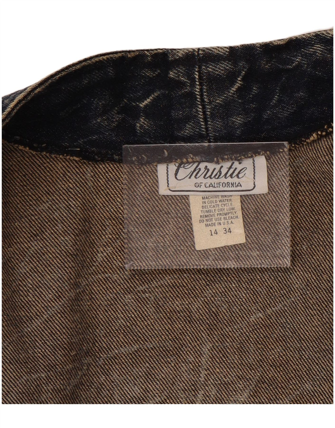 CHRISTIE OF CALIFORNIA Palton supradimensionat din denim pentru femei US 14 XL Bleumarin
