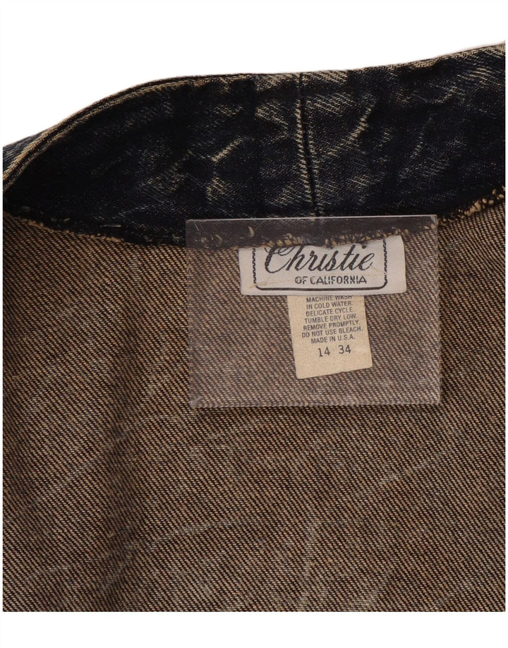 CHRISTIE OF CALIFORNIA Palton supradimensionat din denim pentru femei US 14 XL Bleumarin