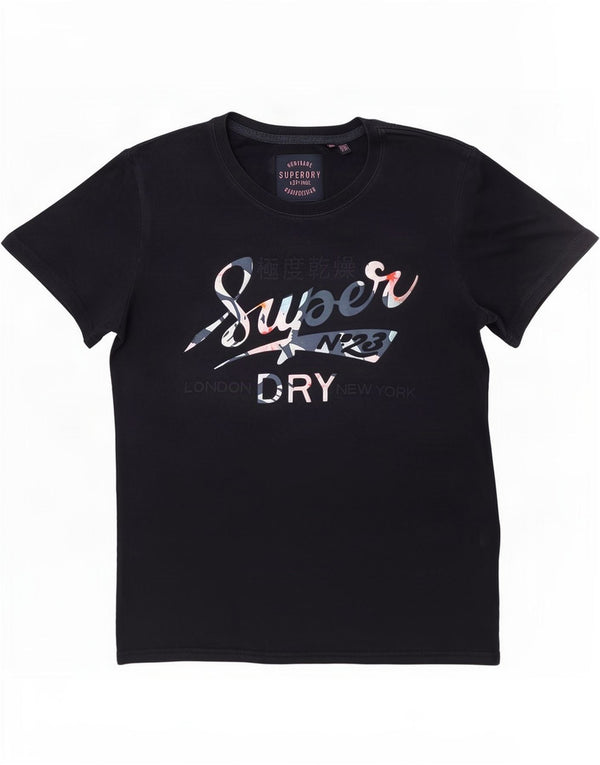 Tricou grafic Superdry pentru femei Top UK 12 Medium Bleumarin Bumbac