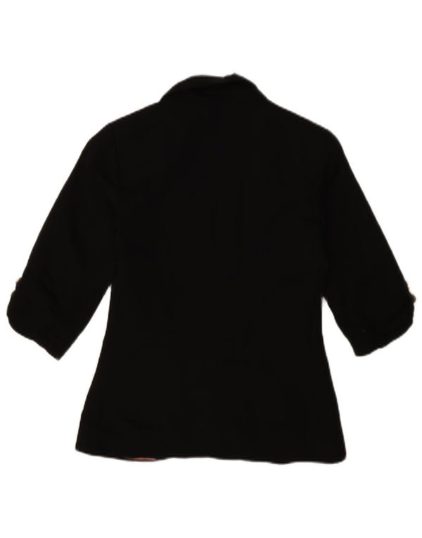 Jachetă Topshop pentru femei, cu mânecă 3/4, cu 1 nasture, pentru femei, UK 4 XS, negru