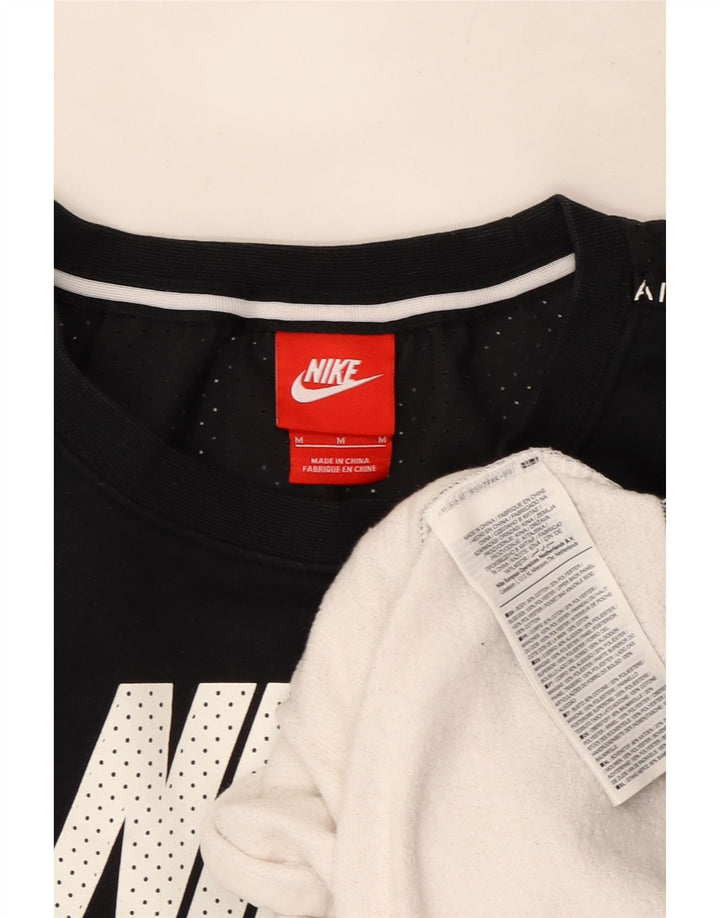 Hanorac grafic pentru bărbați Nike Pulover mediu negru, bumbac color bloc