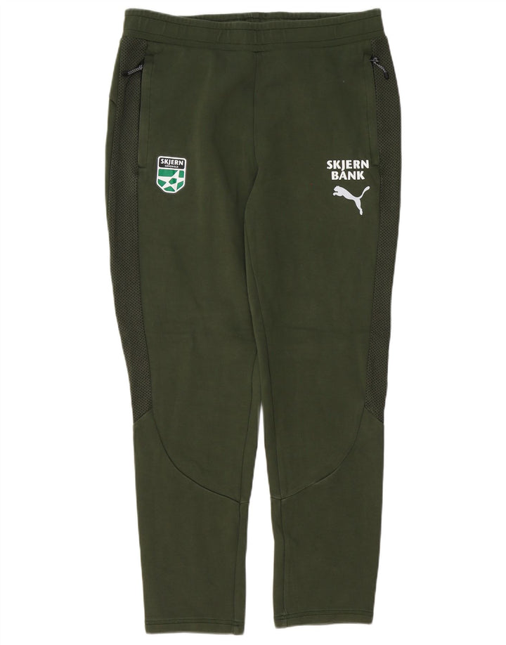 Pantaloni de trening grafic PUMA pentru bărbați, bumbac verde mare