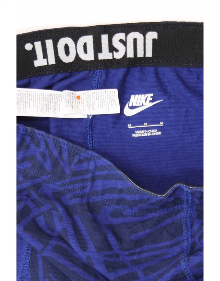 Leggings pentru femei Nike UK 12 Medium Blue Geometric Bumbac