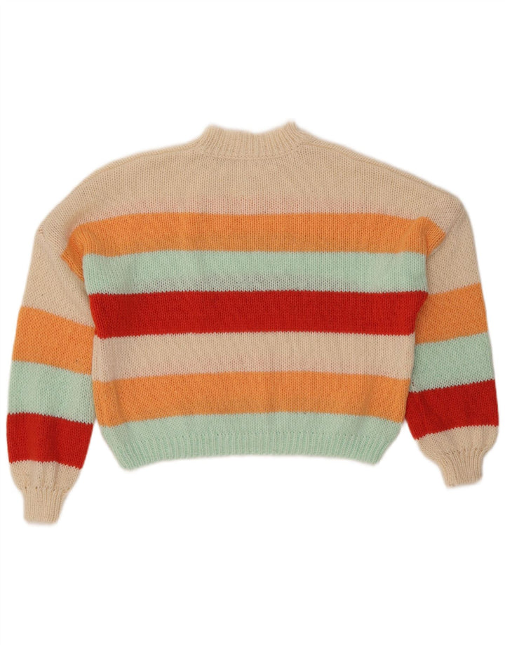 VINTAGE Pulover cu gât țestoasă pentru femei UK 10 Mic Multicolor
