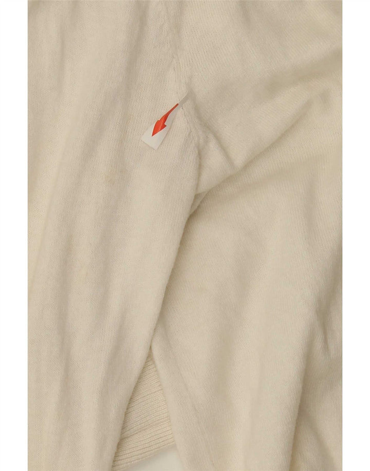 Gap Womens Cardigan Pulover UK 12 Medium White Bumbac