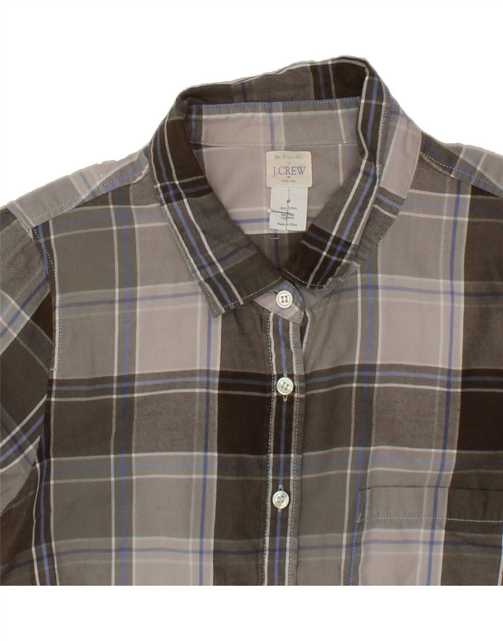 J. CREW Womens Shirt UK 12 Medium Grey Check Cotton Vintage J. Crew and Second-Hand J. Crew from Messina Hembry 