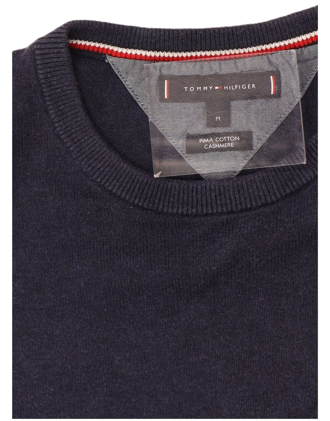 Pulover Tommy Hilfiger pentru bărbați, cu gât crew, bumbac mediu albastru bleumarin