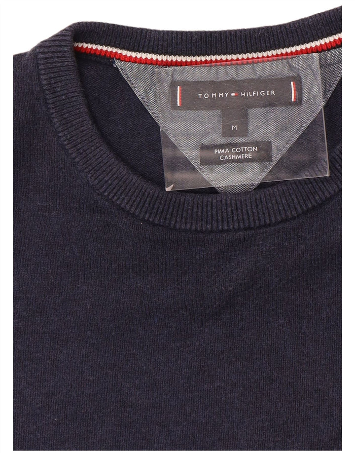 Pulover Tommy Hilfiger pentru bărbați, cu gât crew, bumbac mediu albastru bleumarin