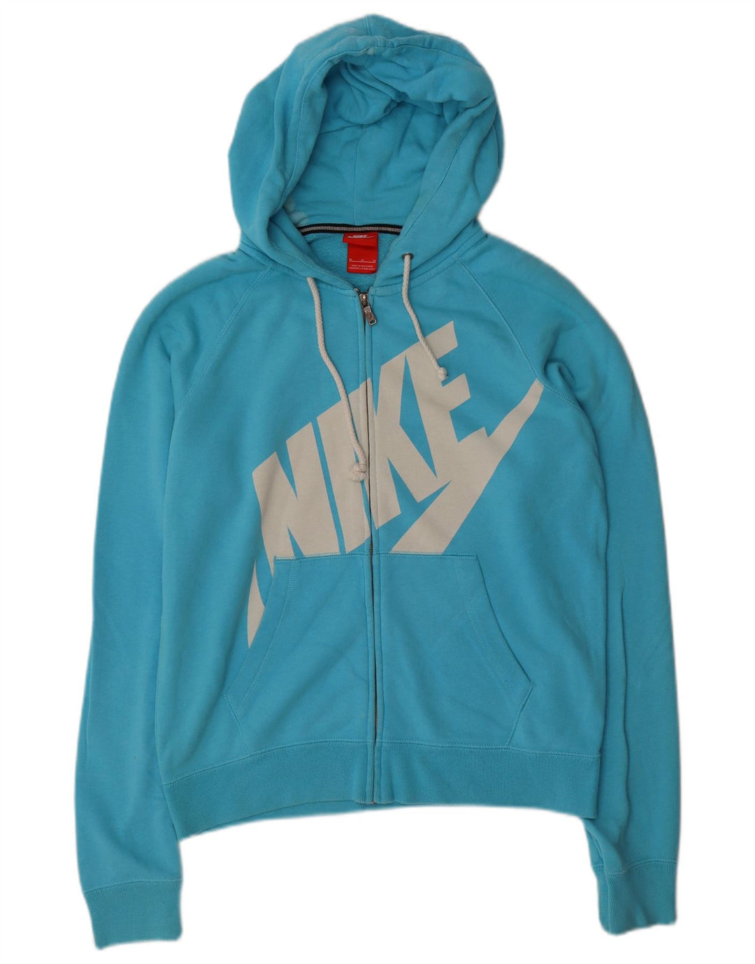 Pulover pentru femei NIKE Graphic Zip Hoodie UK 14 Bumbac albastru mediu