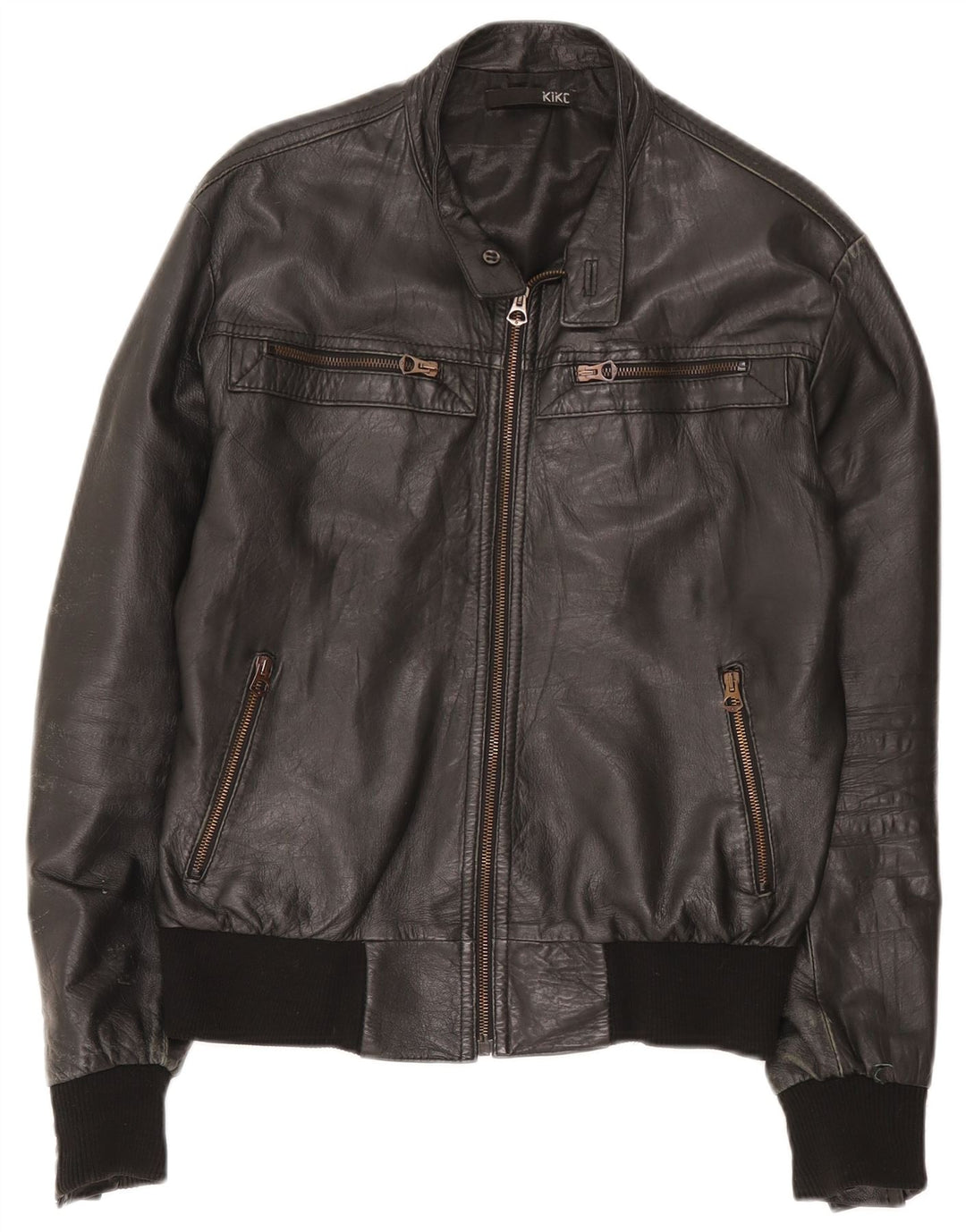 Jachetă din piele pentru bărbați Kikc UK 38 Medium Black