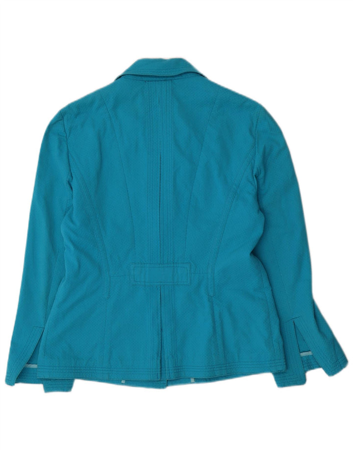 Jachetă Karen Millen pentru femei, cu 2 nasturi, UK 14, bumbac albastru mediu