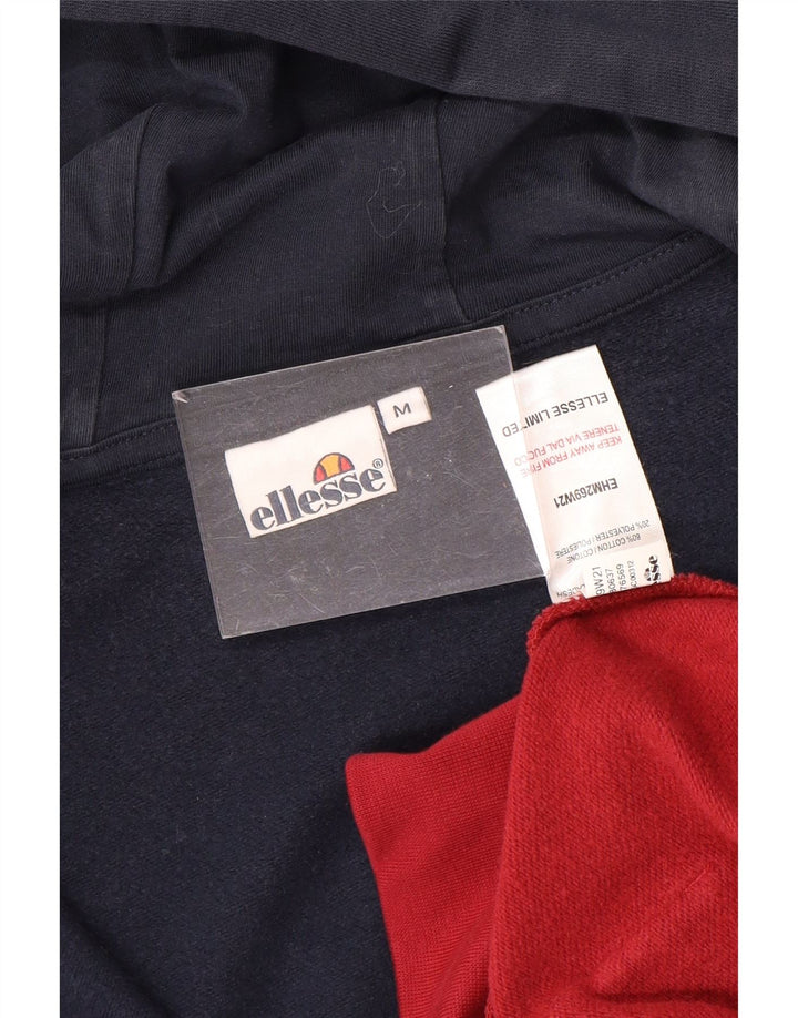 Pulover cu glugă cu fermoar pentru bărbați ELLESSE, bumbac color bloc, roșu mediu