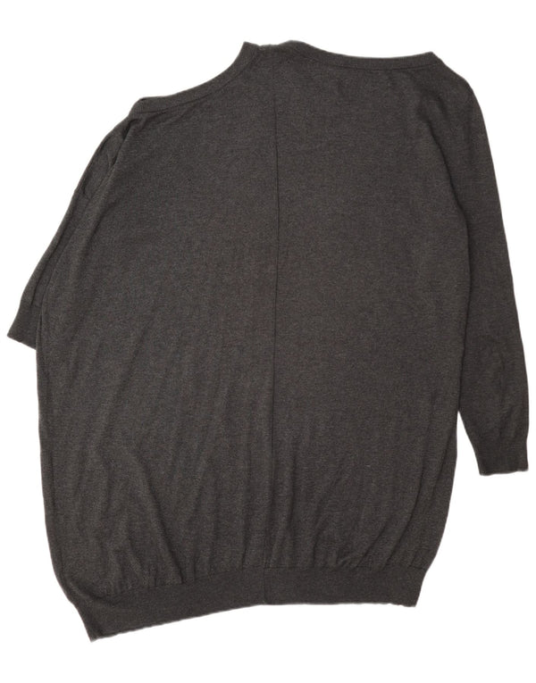 Pulover pentru femei All Saints cu paragate cu gât de barcă UK 10 Small Gri