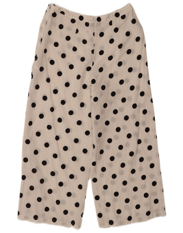 Pantaloni tăiați pentru femei Topshop UK 12 Medium L30 L24 Alb