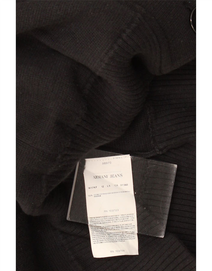 ARMANI JEANS Pulover cardigan pentru femei UK 12 Bumbac mediu negru