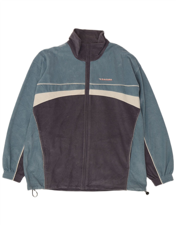 Jachetă din lână Diadora pentru bărbați UK 42 XL, albastru, poliester color bloc