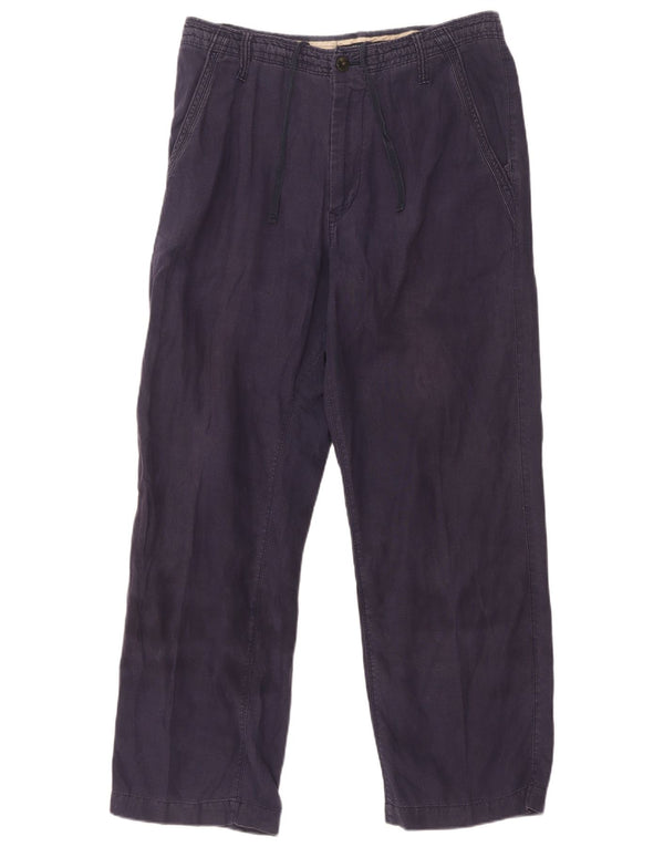 Pantaloni chino drepți pentru bărbați Marks & Spencer L32 L29 in albastru bleumarin