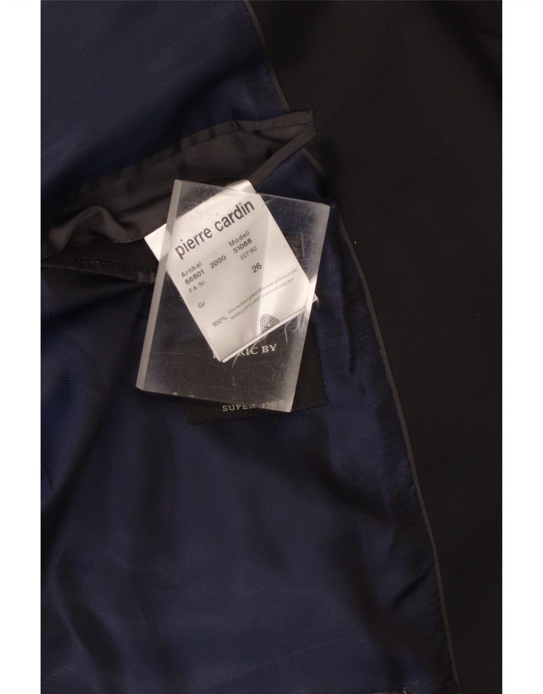 Jachetă Blazer pentru bărbați Pierre Cardin cu 1 nasture UK 40 Lână virgină mare neagră