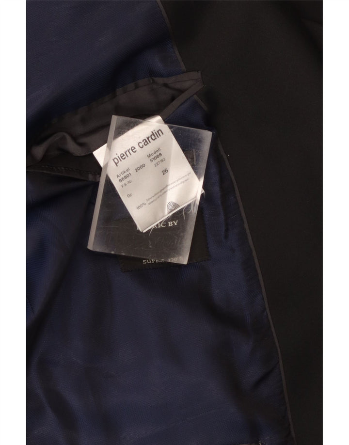 Jachetă Blazer pentru bărbați Pierre Cardin cu 1 nasture UK 40 Lână virgină mare neagră